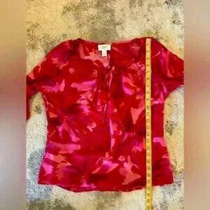 Women’s Red&Pink Petite Loft Blouse
